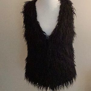 Blk, faux fur Vest